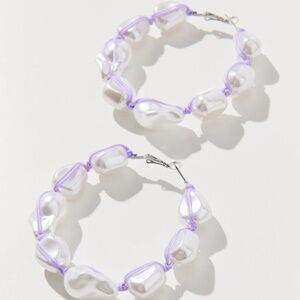 NEW Urban Outfitters Faux Pearl Keely Hoop Earrings